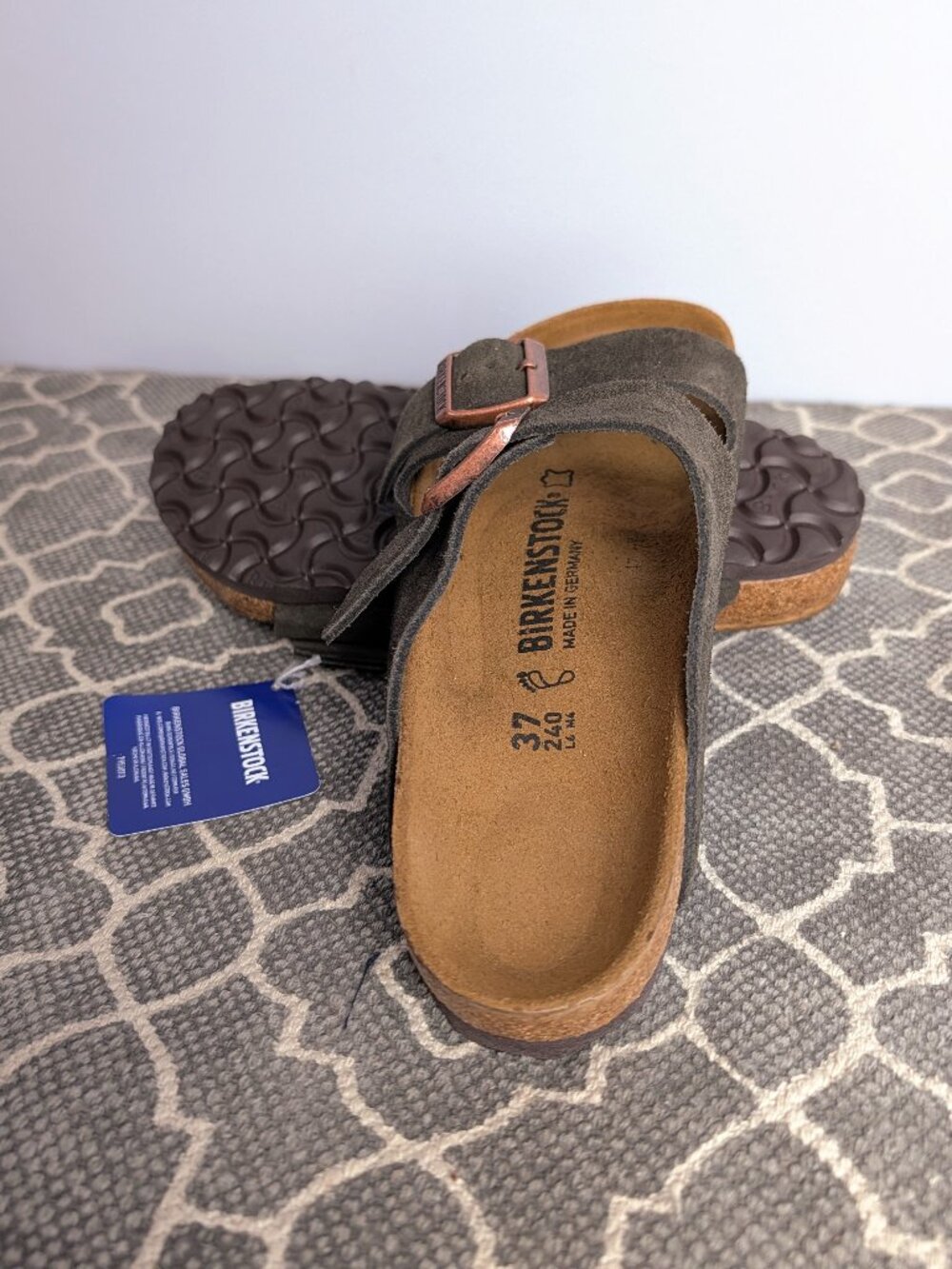 *BIRKENSTOCK Arizona Mocha Suede Sandals Sz 37W - Picture 4 of 5